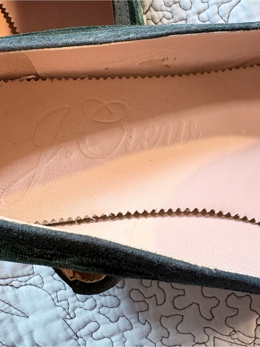 J.Crew Marie Velvet Tassel Loafers Dark Green Slip-On Flats Leather Sole Sz 9🧡 - Picture 7 of 11